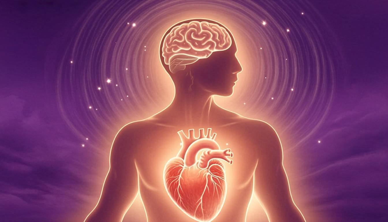 Brain with neural waves representing focus and cognitive activity